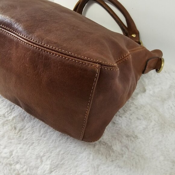 Amber Rose Brown Leather Shoulder Bag Boho Fur Flaw - Picture 8 of 16